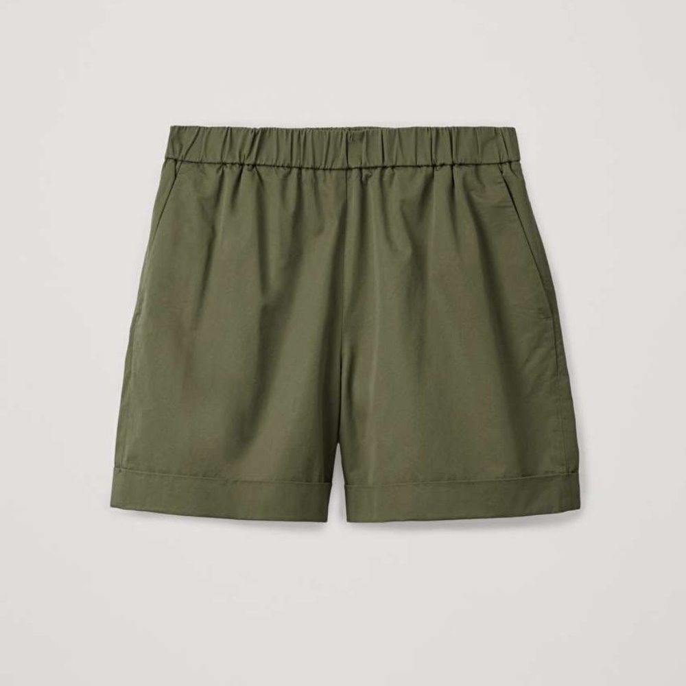 COS Olive Green Chino Shorts with Pockets